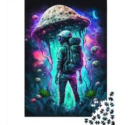 1000 Pieces Jigsaw Puzzles for Adult Mushroom Space Explorer Puzzle Creative Rectangular Paper Jigsaw for Friends Family 1000pcs (38x26cm)
