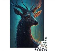 1000 Pieces Jigsaw Puzzles for Adult Mythical Forest Deer Puzzle Creative Rectangular Wooden Jigsaw for Friends Family 1000pcs (75x50cm)