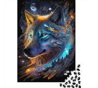 1000 Pieces Jigsaw Puzzles for Adult Nebula Wolf3 Puzzle Creative Rectangular Wooden Jigsaw for Friends Family 1000pcs (75x50cm)