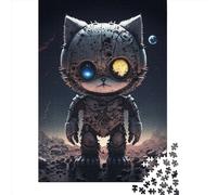 1000 Pieces Jigsaw Puzzles for Adult Space Mechanical Cat Puzzle Creative Rectangular Paper Jigsaw for Friends Family 1000pcs (38x26cm)