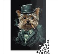 1000 Pieces Jigsaw Puzzles for Adult Yorkshire Terrier Puzzle Creative Rectangular Paper Jigsaw for Friends Family 1000pcs (38x26cm)