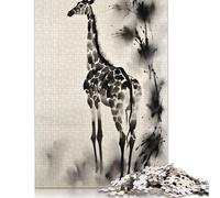 1000 Pieces Jigsaw Puzzles for Adults 1000 Piece Giraffe Ink Art Jigsaws for Adults Difficult And Challenge Game 1000pcs (75x50cm)