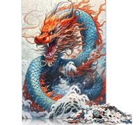 1000 Pieces Jigsaw Puzzles for Adults Abstract Dragon Square Paper Puzzles Unique Piece Puzzle Educational Fun Games Toys 38x26cm/1000pcs
