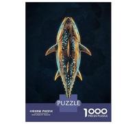 1000 Pieces Jigsaw Puzzles for Adults Abstract Fish Art on Dark Background Jigsaws for Adults Brain Teaser Game Stress Reliever Birthday And Unique Gifts 70x50cm/1000pcs