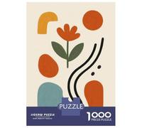 1000 Pieces Jigsaw Puzzles for Adults Abstract Floral Composition with Geometric Shapes Puzzles for Adults Family Games Precision Cutting Unique Gifts for Birthday And Christmas 52x38cm/1000pcs