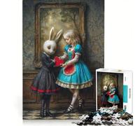 1000 Pieces Jigsaw Puzzles for Adults Alice And The White Rabbit, DIY Toys, Fun Activities at Home, Unique Gifts for Birthday And Christmas 50x75cm