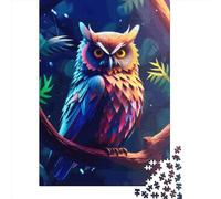 1000 Pieces Jigsaw Puzzles for Adults Amazing Owl Square Wooden Puzzles Unique Piece Puzzle Educational Fun Games Toys 1000pcs (75x50cm)