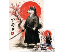 1000 Pieces Jigsaw Puzzles for Adults American Akita Samurai Relaxing Games But Fun And Humorous DIY Toys Christmas Birthday Gifts (38X52CM)