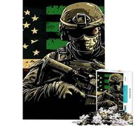 1000 Pieces Jigsaw Puzzles for Adults American Soldier Artwork Help The Brain Exercise Stress Reliever Family Game for Age 14+ Game (38X52CM)