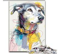 1000 Pieces Jigsaw Puzzles for Adults And Teens Abstract Line Dog, for Age 14+ Suitable for Couples Fun at Home Activities, Birthday Present,Travel Gifts (Size 50x75cm)