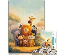 1000 Pieces Jigsaw Puzzles for Adults And Teens African Animal World,Stress Reliever Staycation Kill Time with Matching Poster And Trivia Sheet (38x26cm)