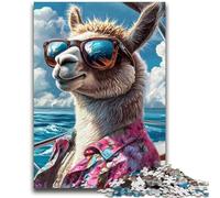 1000 Pieces Jigsaw Puzzles for Adults And Teens Alpaca on Vacation Puzzles for Teenagers,Brain Teaser - Birthday Gift for Men (50x75cm)