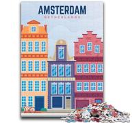 1000 Pieces Jigsaw Puzzles for Adults And Teens Amsterdam Netherlands Toys Educational Games Stress Relieving Suitable for Desktop Decoration (size 38x52cm)