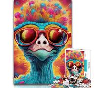 1000 Pieces Jigsaw Puzzles for Adults And Teens Animal Art Ostrich,Learning Educational Toys Family Games Educational Game for Birthday,Chrismas (38x26cm)