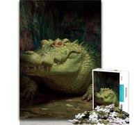 1000 Pieces Jigsaw Puzzles for Adults And Teens Animal Crocodile 1000 Piece Jigsaw,Stress Reliever Difficult Challenge Suitable for Desktop Decoration 38x26cm
