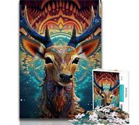 1000 Pieces Jigsaw Puzzles for Adults And Teens Animal Reindeer,Fun Games Wall Decoration Unique Birthday And Xmas Gifts (75x50cm)