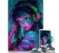 1000 Pieces Jigsaw Puzzles for Adults And Teens Anime Psychedelic Girl,Learning Educational Toys Family Games Suitable for Desktop Decoration 38x26cm