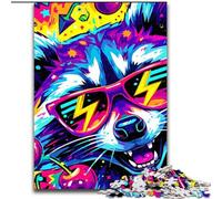 1000 Pieces Jigsaw Puzzles for Adults And Teens Artistic Raccoon, Game Toys Every Piece Is Unique - Challenging Family Fun Game for for Age 14 (Size 26x38cm)