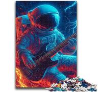 1000 Pieces Jigsaw Puzzles for Adults And Teens Astronaut Playing Music 1000 Piece Puzzle,Challenging Game for Is Ideal As A Gift for The Whole Family (75x50cm)
