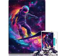 1000 Pieces Jigsaw Puzzles for Adults And Teens Astronaut Space Surfing,Artistic Wall Decor & Birthday Gift Idea for Friends,Home Office (75x50cm)