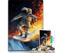 1000 Pieces Jigsaw Puzzles for Adults And Teens Astronaut Surfing Adult Puzzles,Educational Toys & Games for Adults And Teenagers 75x50cm