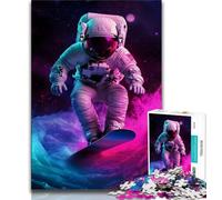 1000 Pieces Jigsaw Puzzles for Adults And Teens Astronaut Surfing Adult Puzzles,Educational Toys & Games for Adults And Teenagers 75x50cm