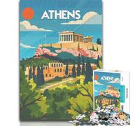 1000 Pieces Jigsaw Puzzles for Adults And Teens Athens Acropolis View,Learning Educational Toys Family Games Enhance Love between Couples (75x50cm)