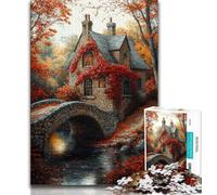 1000 Pieces Jigsaw Puzzles for Adults And Teens Autumn Bridge,Challenging To Complete But Fun And Humorous Unique Birthday And Gifts (38x26cm)