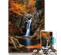 1000 Pieces Jigsaw Puzzles for Adults And Teens Autumn Waterfall Landscape 1000 Piece Jigsaw,Birthday Present, Gifts, Wall Art for Ages 14+ (size 75x50cm)