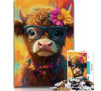 1000 Pieces Jigsaw Puzzles for Adults And Teens Baby Yak Wearing Glasses 1000 Piece Puzzle,Educational Game for Birthday, Chrismas for Age 14+ (size 75x50cm)