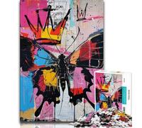 1000 Pieces Jigsaw Puzzles for Adults And Teens Basquiat Style Butterfly Puzzles for Teenagers,is Ideal As Gifts for The Whole Family for Age 14 26x38cm