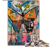 1000 Pieces Jigsaw Puzzles for Adults And Teens Basquiat Style Butterfly, Toys Educational Games Stress Relieving Unique Home Decor And Gifts (Size 50x75cm)