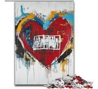 1000 Pieces Jigsaw Puzzles for Adults And Teens Basquiat-style Heart, Brain Teaser For Wall Decoration Unique Birthday And Xmas Gifts for for Age 14 (Size 50x75cm)