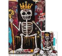 1000 Pieces Jigsaw Puzzles for Adults And Teens Basquiat-style King Skull,Artistic Wall Decor & Birthday Gift Idea for Friends,Home Office (75x50cm)