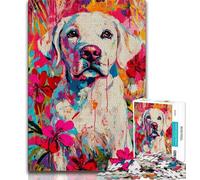 1000 Pieces Jigsaw Puzzles for Adults And Teens Basquiat-style Labrador 1000 Piece Jigsaw,Birthday Present, Gifts, Wall Art for Ages 14+ (size 75x50cm)