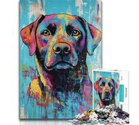 1000 Pieces Jigsaw Puzzles for Adults And Teens Basquiat-style Labrador 1000 Pieces for Adults,Game Toys Every Piece Is Unique - Challenging Family Fun Game (size 75x50cm)