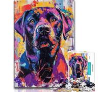 1000 Pieces Jigsaw Puzzles for Adults And Teens Basquiat-style Labrador 1000 Pieces for Adults,Game Toys Every Piece Is Unique - Challenging Family Fun Game (size 75x50cm)