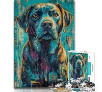 1000 Pieces Jigsaw Puzzles for Adults And Teens Basquiat-style Labrador 1000 Pieces for Adults,Game Toys Every Piece Is Unique - Challenging Family Fun Game (size 75x50cm)