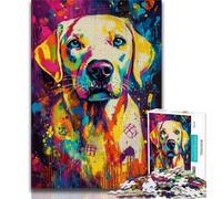1000 Pieces Jigsaw Puzzles for Adults And Teens Basquiat-style Labrador 1000 Pieces for Teenagers,Challenging Family Activity Games DIY Toy for Home Wall Decor Gifts (size 38x26cm)