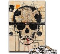 1000 Pieces Jigsaw Puzzles for Adults And Teens Basquiat-style Skull for Age 14+ Intellectual Game Christmas Birthday Gifts 50x75cm