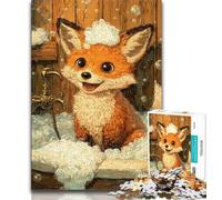 1000 Pieces Jigsaw Puzzles for Adults And Teens Bathing Fox,Challenging To Complete But Fun And Humorous Unique Birthday And Gifts (38x26cm)