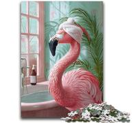 1000 Pieces Jigsaw Puzzles for Adults And Teens Bathroom Flamingo Adult Jigsaw,Learning Educational Toys Family Games Gifts for Friends And Family (38x26cm)