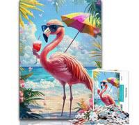 1000 Pieces Jigsaw Puzzles for Adults And Teens Beach Flamingo Adult Jigsaw,Challenging Difficult Deal As Gifts for The Whole Family (size 38x26cm)