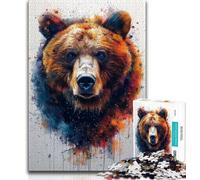 1000 Pieces Jigsaw Puzzles for Adults And Teens Beautiful Brown Bear Teenager Puzzles,Fun Games Wall Decoration Unique Birthday And Xmas Gifts (size 38x26cm)