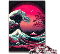 1000 Pieces Jigsaw Puzzles for Adults And Teens Big Wave Beach Sunset Educational Family Game with Fully Interlocking Randomly Shaped Pieces 50x75cm