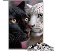 1000 Pieces Jigsaw Puzzles for Adults And Teens Black And White Leopard, Birthday Gift Idea for Adults, Family Game And Hobby (Size50x75cm)
