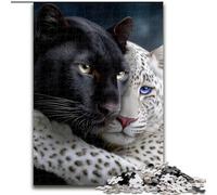 1000 Pieces Jigsaw Puzzles for Adults And Teens Black And White Leopard, for Age 14 Years And over Home Decor As A Gift for The Whole Family And Friends (Size 26x38cm)