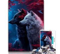 1000 Pieces Jigsaw Puzzles for Adults And Teens Black And White Wolf 1000 Pieces for Adults,Stress Reliever Staycation Kill Time Wishlist with Santa Claus 75x50cm