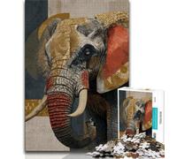 1000 Pieces Jigsaw Puzzles for Adults And Teens Black Gold Elephant Jigsaw,Stress Reliever Staycation Kill Time Wishlist with Santa Claus (size 38x26cm)