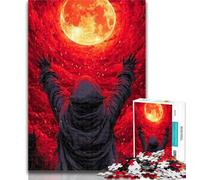 1000 Pieces Jigsaw Puzzles for Adults And Teens Blood Moon Ninja Adult Puzzles,Challenging Game Toys Wall Decoration Unique Birthday And Xmas Gifts 26x38cm
